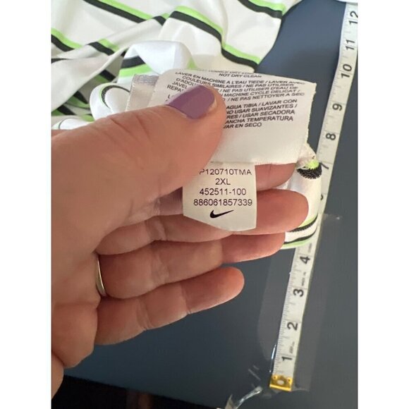 Nike Golf Tour / DisneyWorld  Performance Polo Shirt XXL White Green Striped - Picture 8 of 10